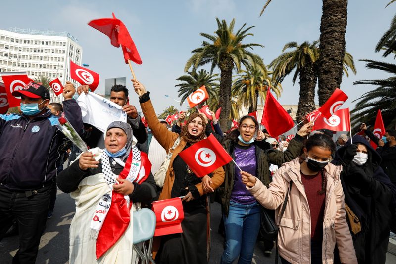 Tunisian Islamist party rally in capital