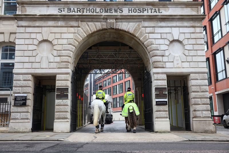 View of St Bartholomew’s Hospital in London