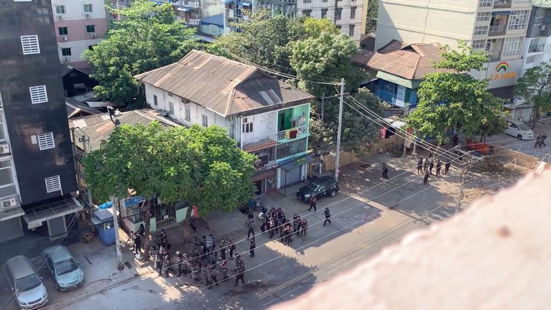 Protest in Yangon, Myanmar