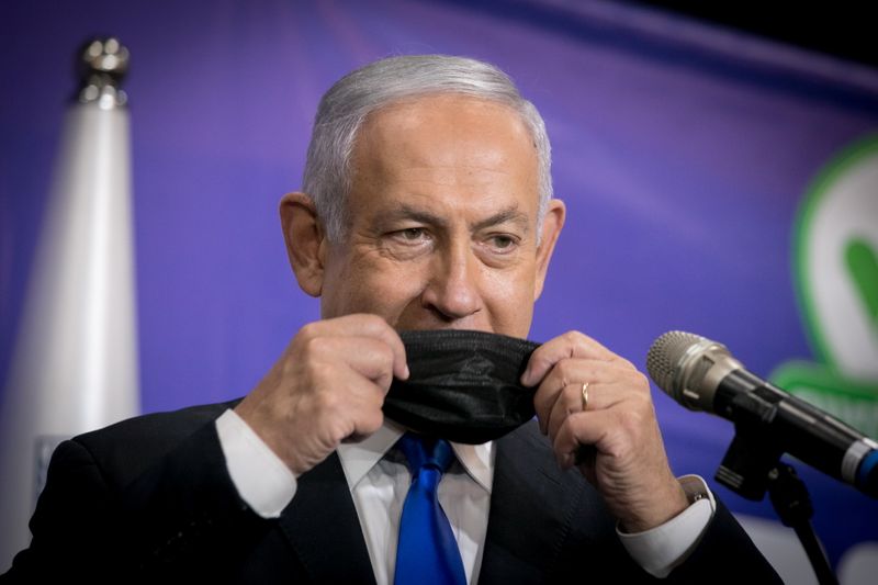 Israeli Prime Minister Netanyahu speaks to the media in Tel