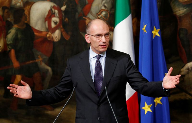 FILE PHOTO: Italian Prime Minister Enrico Letta gestures during a