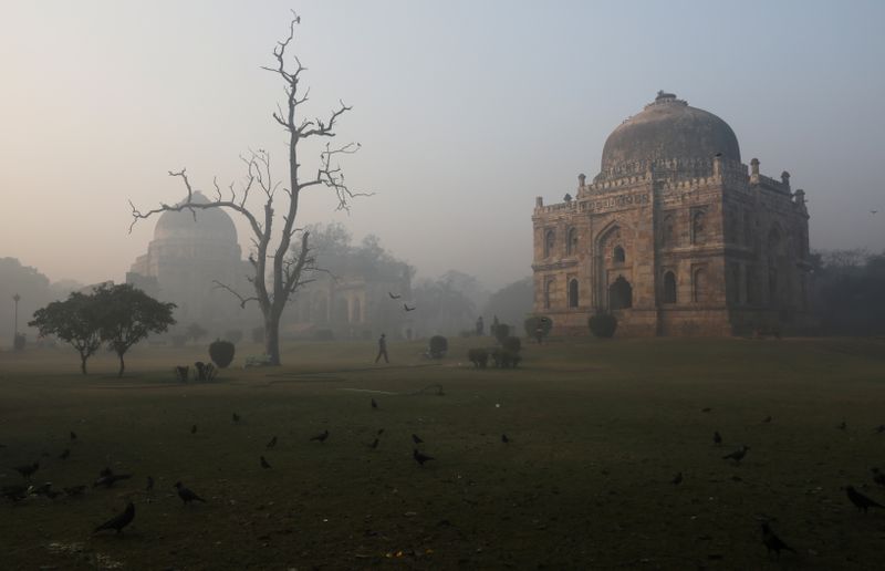 A general view of the Lodhi Garden on a smoggy