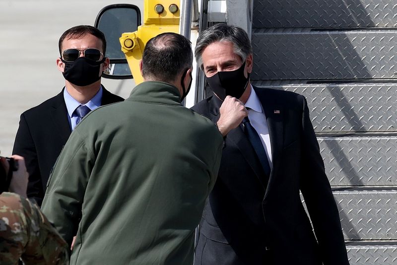 U.S. Secretary of State Antony Blinken arrives at Osan Air