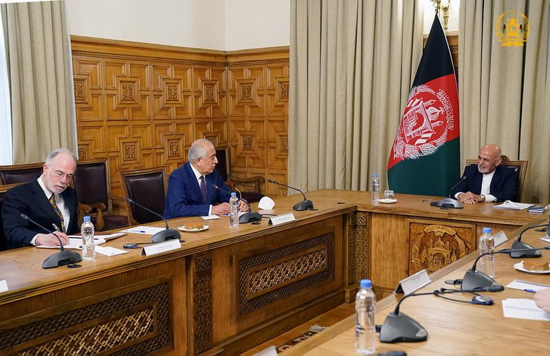 Afghanistan’s President Ashraf Ghani meets U.S. Special Envoy Zalmay Khalilzad