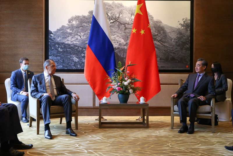FILE PHOTO: Russia’s Foreign Minister Sergei Lavrov meets with China’s