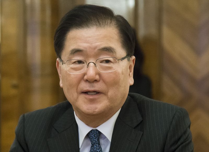 South Korea’s National Security Office chief Chung Eui-yong attends a