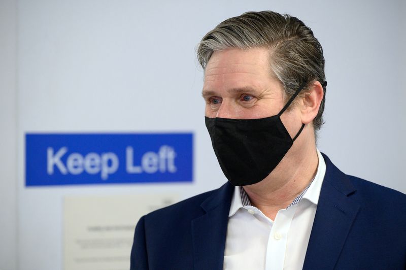 FILE PHOTO: Labour Party leader Starmer visits London Hospital