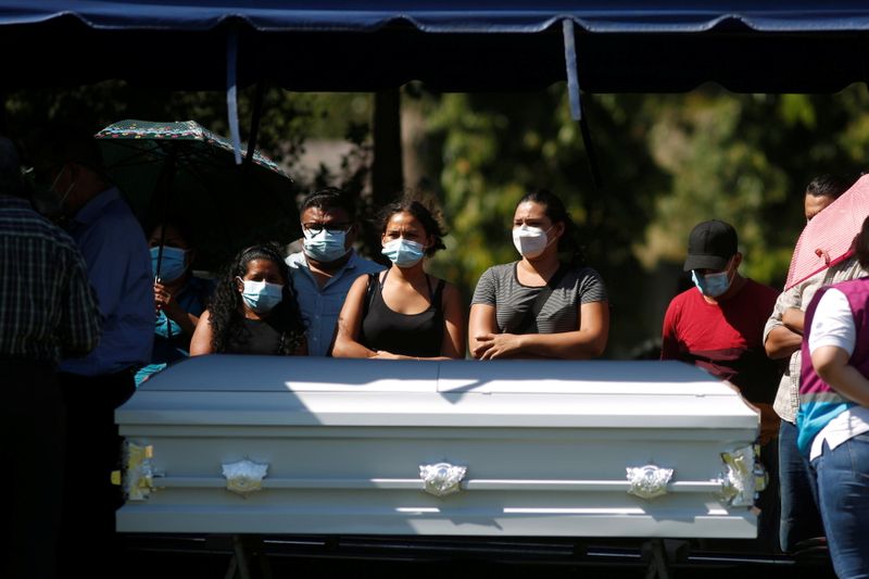 Funeral of Victoria Salazar, who died after Mexican police officer