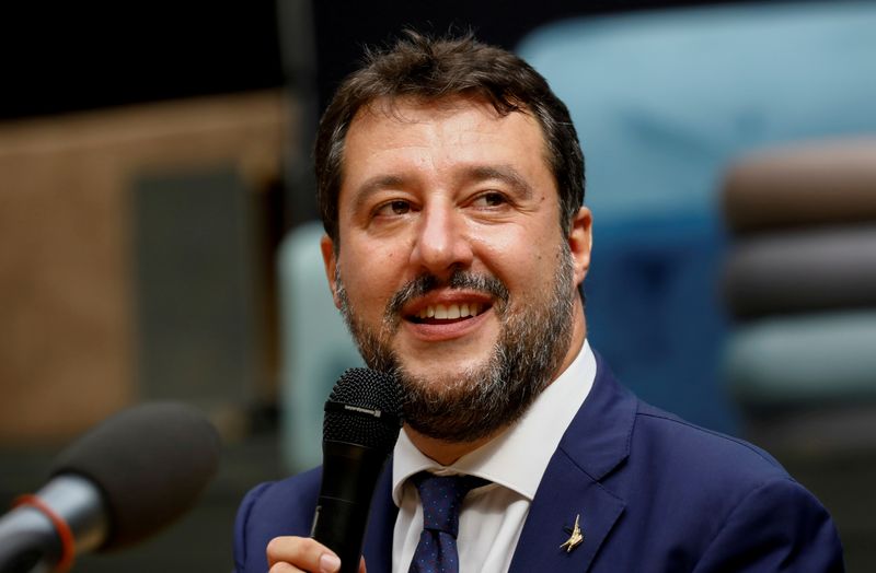 FILE PHOTO: News conference of far-right leader Matteo Salvini in