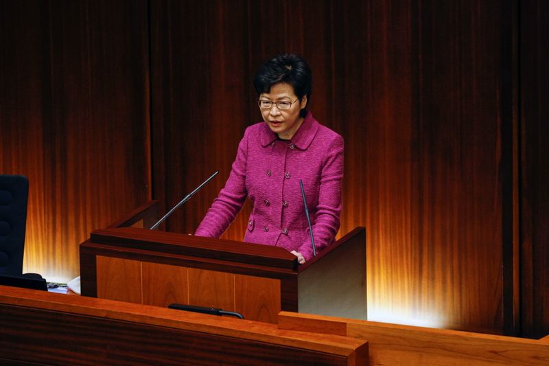 Hong Kong Chief Executive Carrie Lam attends her quarterly “Question