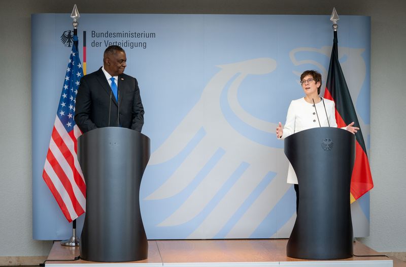 U.S. Secretary of Defense Austin in Berlin with German counterpart