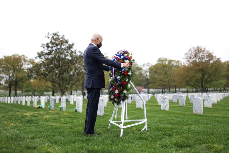 U.S. President Biden visits Section 60 of Arlington National Cemetery