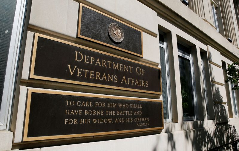 FILE PHOTO: The sign of the Department of Veteran Affairs