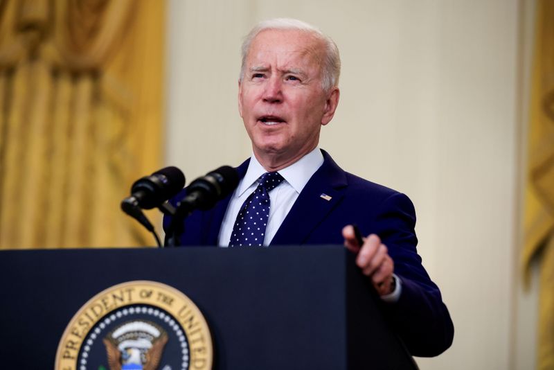 FILE PHOTO: U.S. President Biden delivers remarks on Russia at