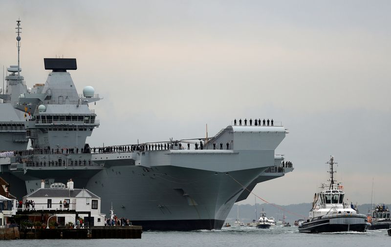 FILE PHOTO: The Royal Navy’s new aircraft carrier, HMS Queen