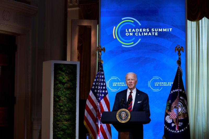 President Biden participates in a virtual climate summit at the