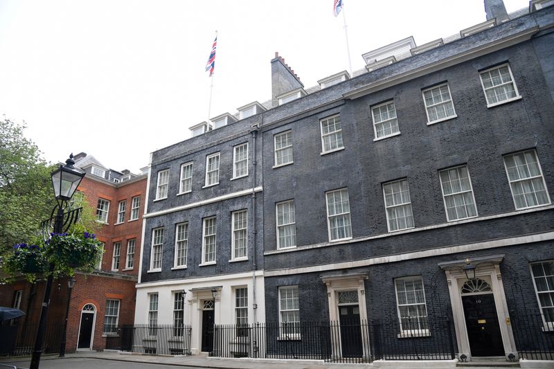 A general view shows Downing Street in London