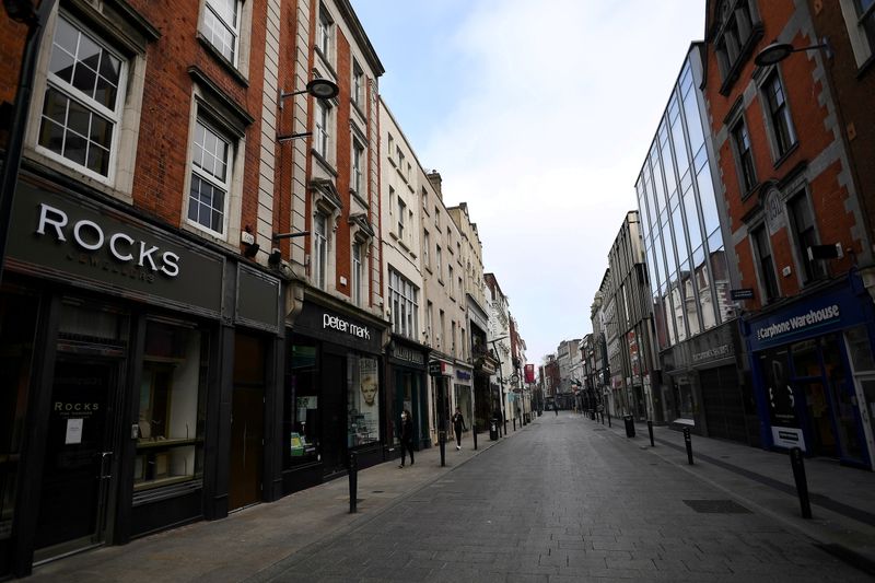 FILE PHOTO: Empty city centre during COVID in Dublin