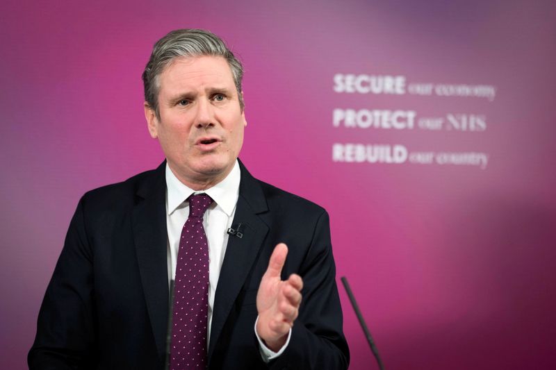 FILE PHOTO: British Labour Party leader Keir Starmer delivers a