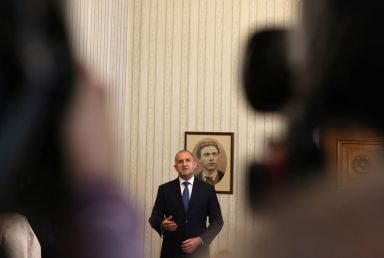 Bulgarian President Radev makes a statement to the media in