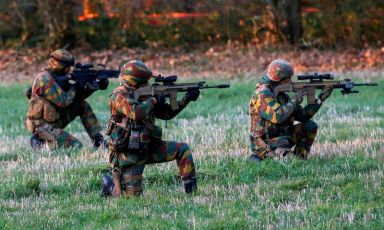 FILE PHOTO: Belgian army Special Forces are seen during the
