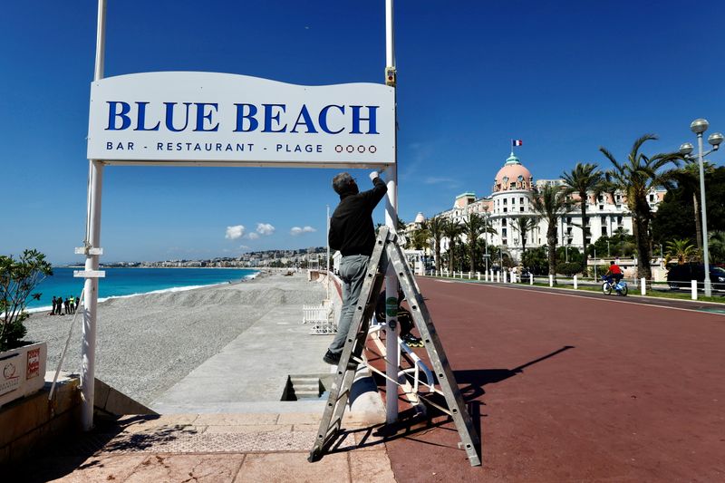 FILE PHOTO: Restaurants, bars and beaches prepare to reopen in