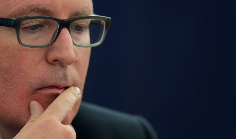 FILE PHOTO: European Commission First Vice-President Timmermans addresses the European