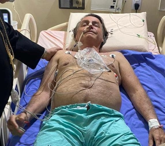 Brazil’s President Jair Bolsonaro at the armed forces hospital (HFA)