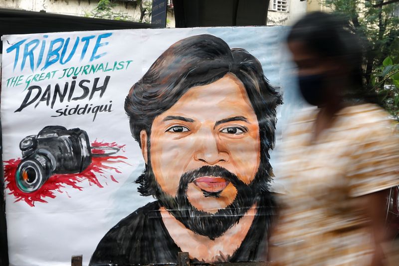 Tribute to Reuters journalist Danish Siddiqui, in Mumbai
