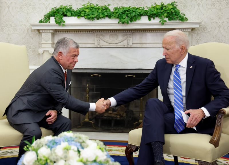 U.S. President Biden welcomes Jordan’s King Abdullah II in Washington
