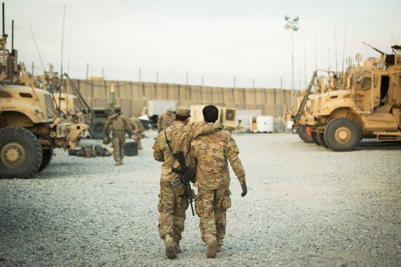 FILE PHOTO: U.S. soldier from the 3rd Cavalry Regiment walks