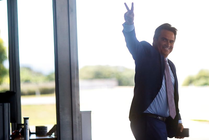 FILE PHOTO: Brazilian Senator Ciro Nogueira gestures after meeting at