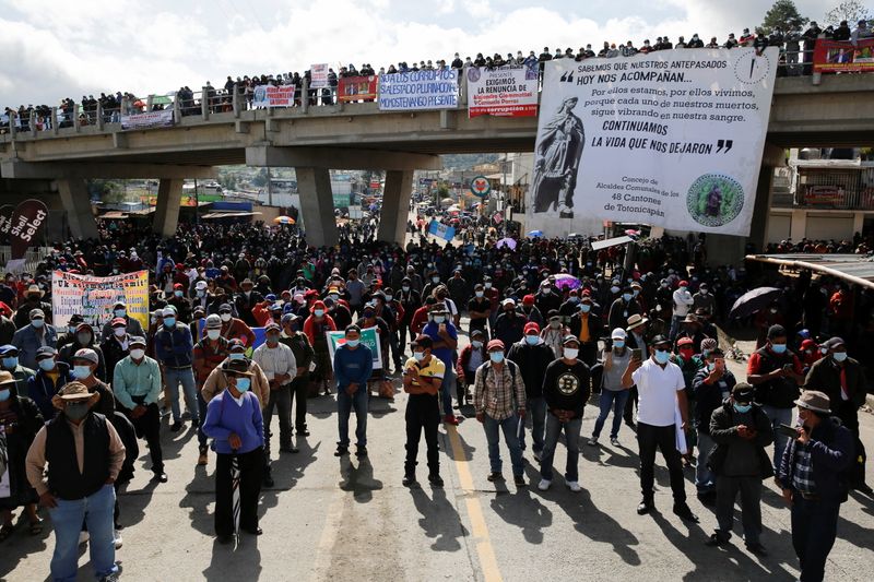 Protest demanding resignation of Guatemalan President Giammattei and Attorney General