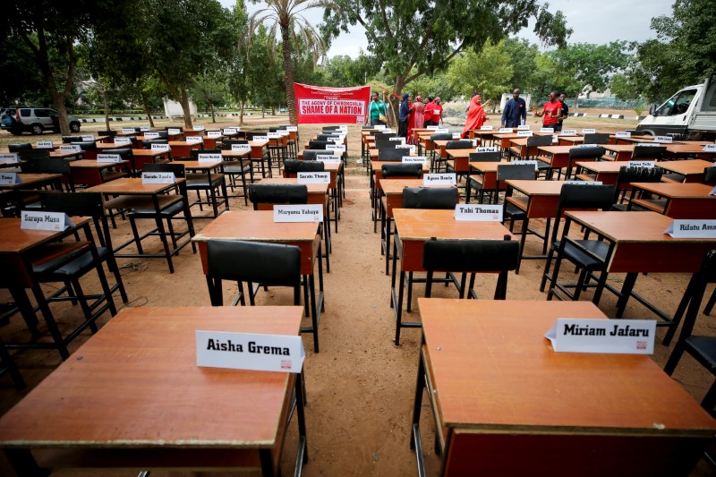 FILE PHOTO: Names of missing Chibok school girls kidnapped by