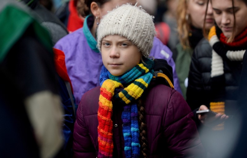FILE PHOTO: Swedish climate activist Greta Thunberg takes part in