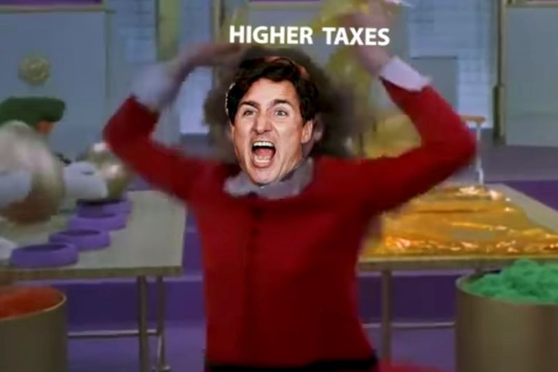 Trudeau’s head posted over character in “Willy Wonka and the