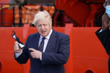 Britain’s PM Johnson visits Scotland
