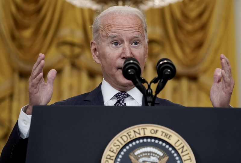 U.S. President Joe Biden speaks about Afghanistan at the White