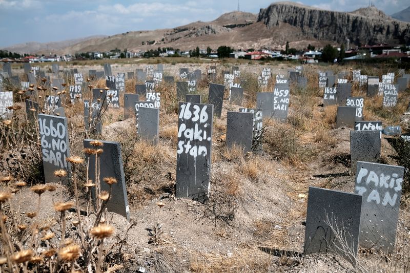 A cemetery where unidentified illegal migrants, who died after crossing