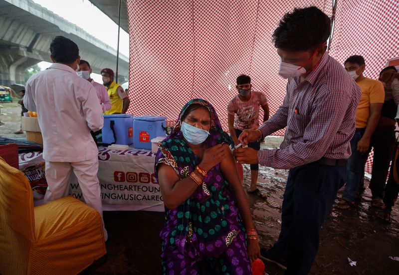 FILE PHOTO: Coronavirus disease (COVID-19) vaccination drive in Delhi