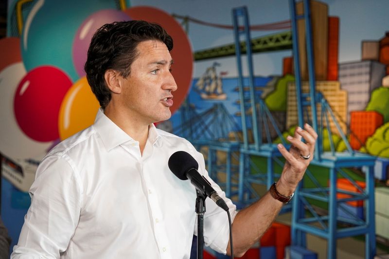 Canada’s Prime Minister Justin Trudeau campaigns in Halifax, Nova Scotia