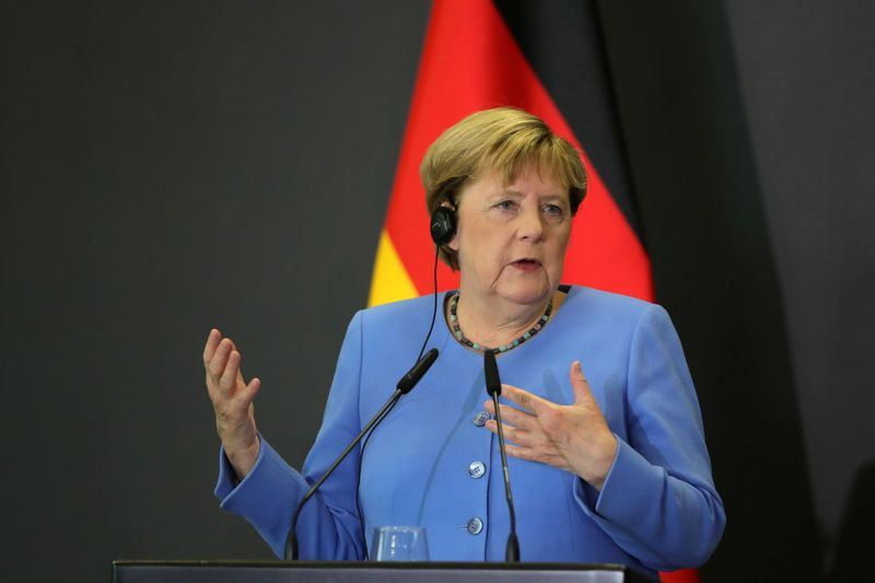 FILE PHOTO: German Chancellor Merkel visits Tirana