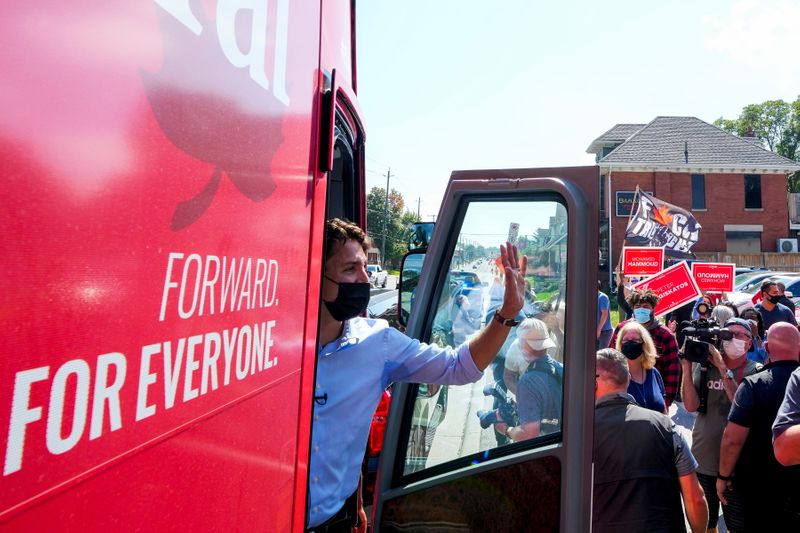 Canada’s Prime Minister Justin Trudeau campaigns in London, Ontario