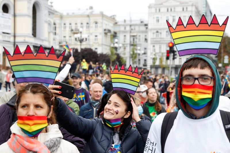 Participants take part in the Equality March, organized by the