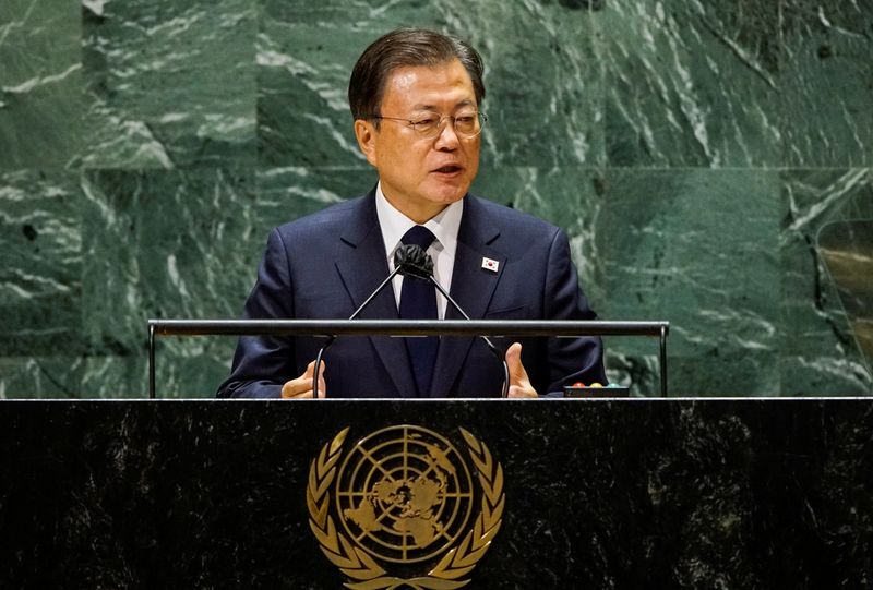 South Korea’s President Moon Jae-in addresses 76th Session of the