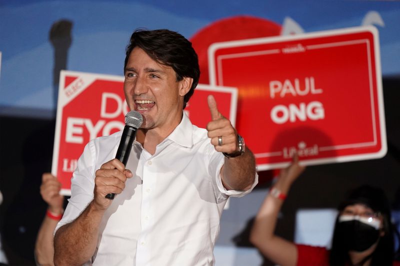 FILE PHOTO: Canada’s Prime Minister Justin Trudeau campaigns in Winnipeg,