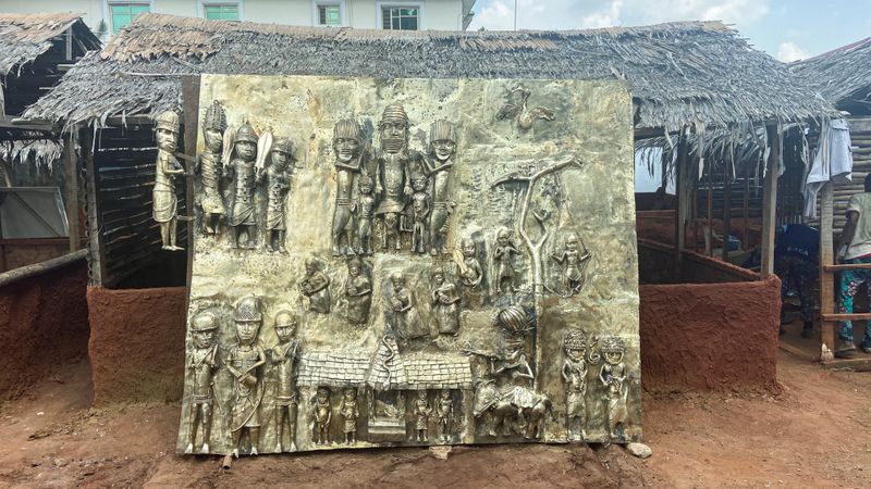 The work depicting Oba Ewuare Ogidigan, ruler of Benin Kingdom