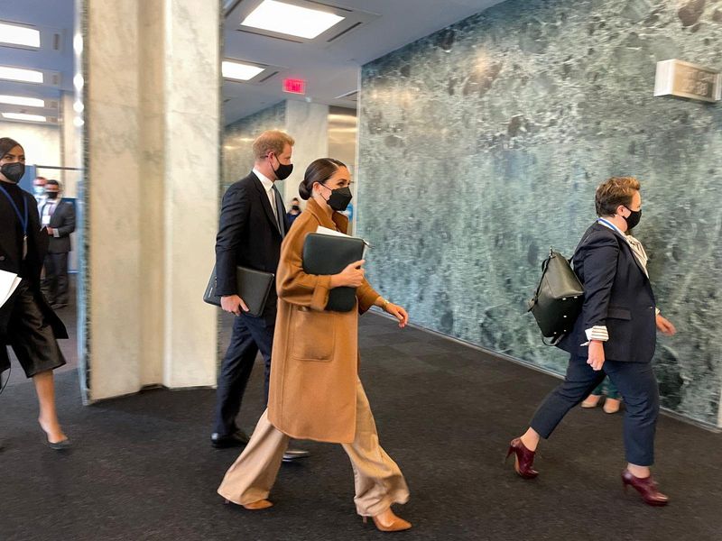 Prince Harry and Meghan Markle arrive at the United Nations