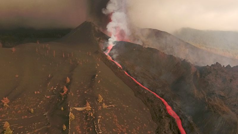 Eruption of a volcano on the island of La Palma