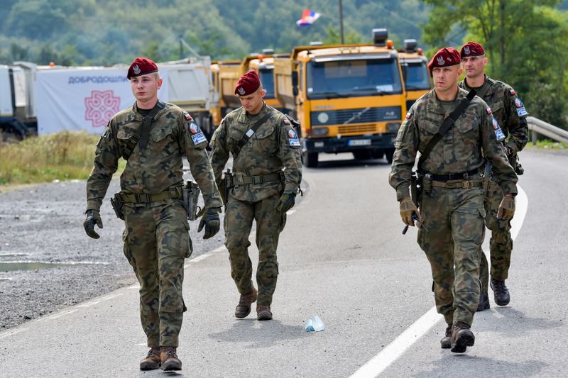 FILE PHOTO: Polish soldiers, part of the peacekeeping mission in
